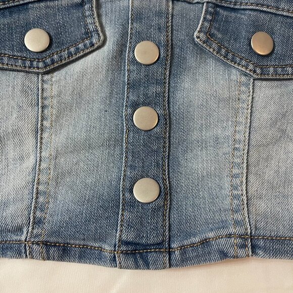Dylan Ryan short blouse made of denim with a button design, elastic size S. - Picture 7 of 11